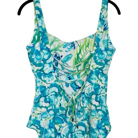 Tommy Bahama Island Cays Sea Fronds Reversible Swimsuit One-Piece Size Large - Picture 6 of 8